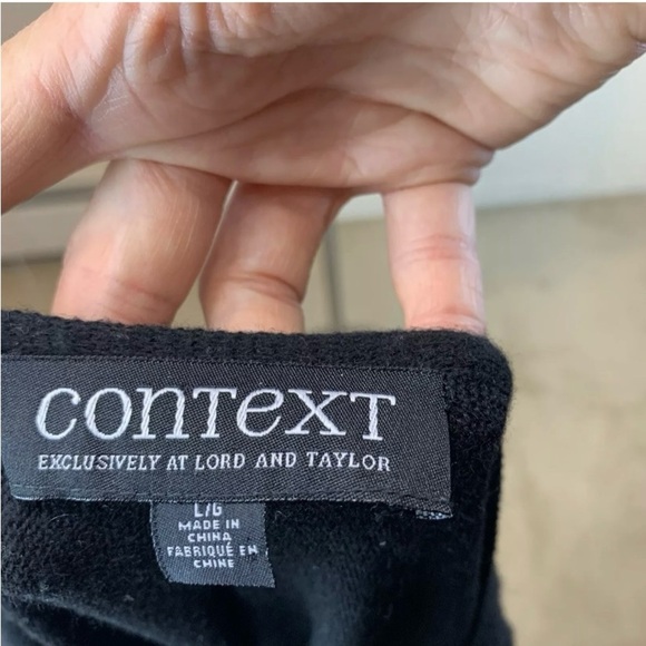 Context Lord & Taylor Soft Black Cashmere Blend Sweater- L - Picture 5 of 13